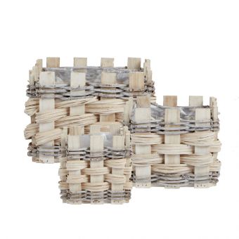 Square Teton Baskets (Lined) - Set of 3
